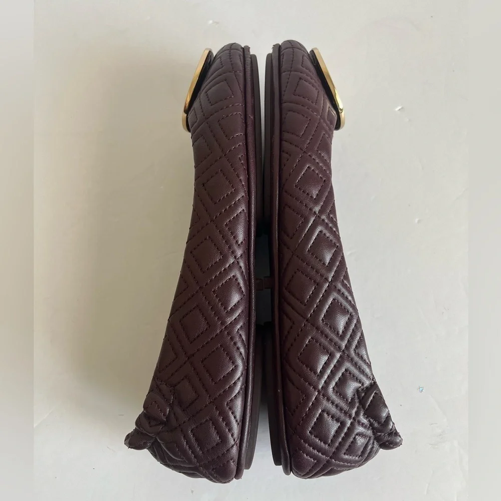 Tory Burch Quilted Minnie Nappa Leather Travel Ballet Flats size 6